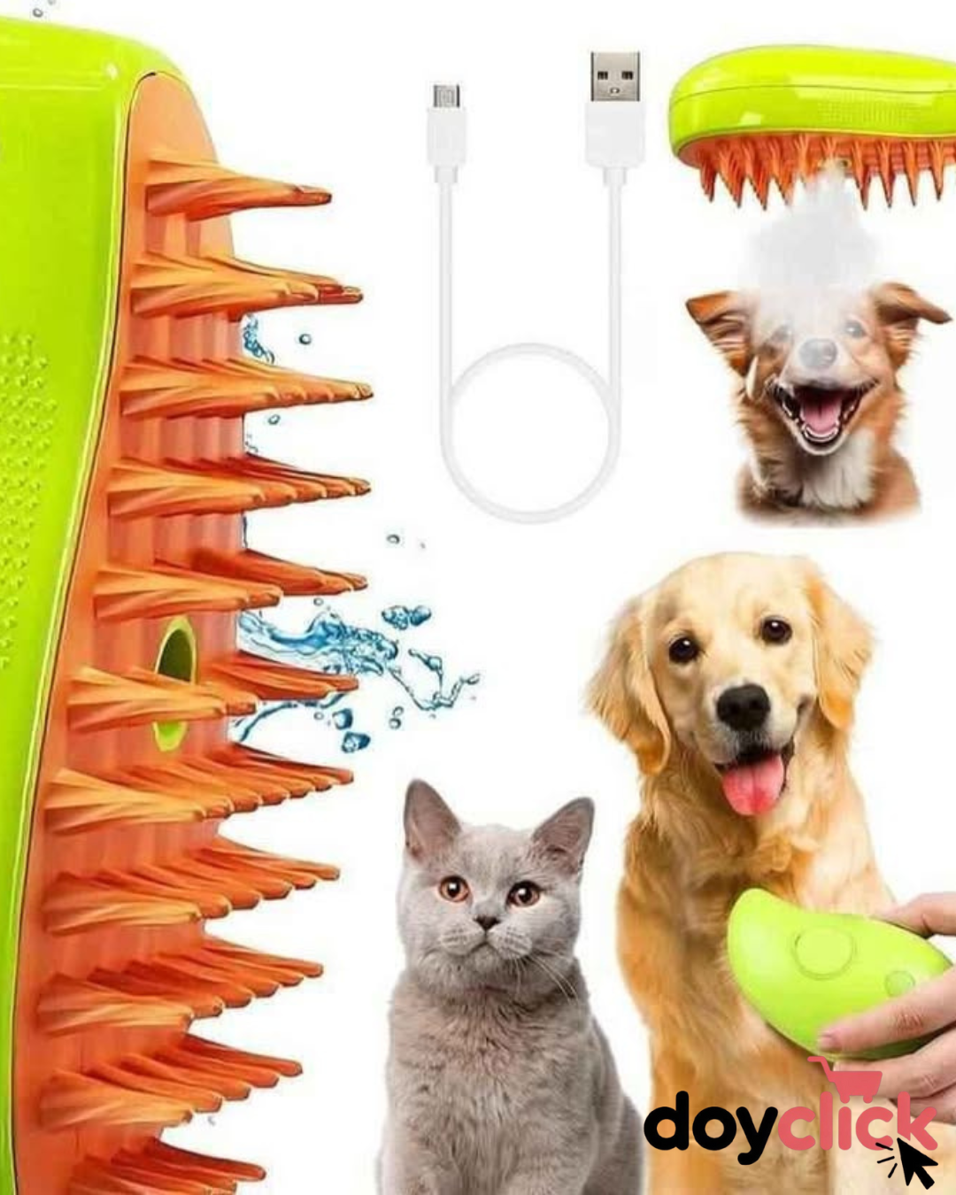 Cepillo de Vapor 3 en 1 para mascotas